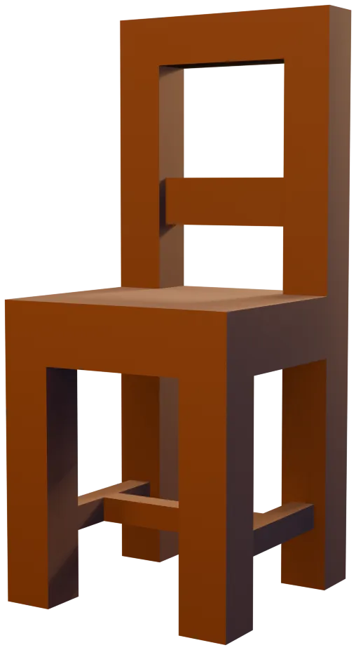 Una silla vacía de madera